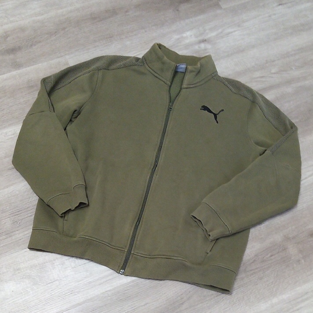 Puma Men's Olive Green Zip-up Jacket